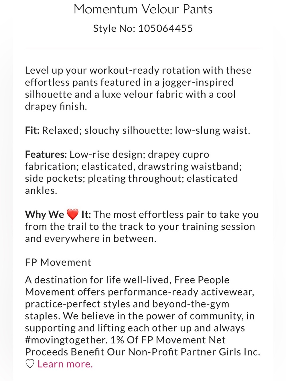 FP Movement by Free People Momentum velour pants - Picture 3 of 6